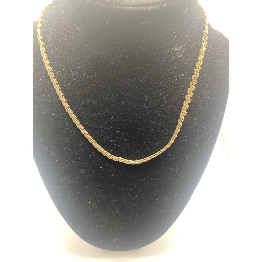 Vintage Herringbone 16' Vermeil 925 Gold Geometric Italy Chain Sign Tree Symbol